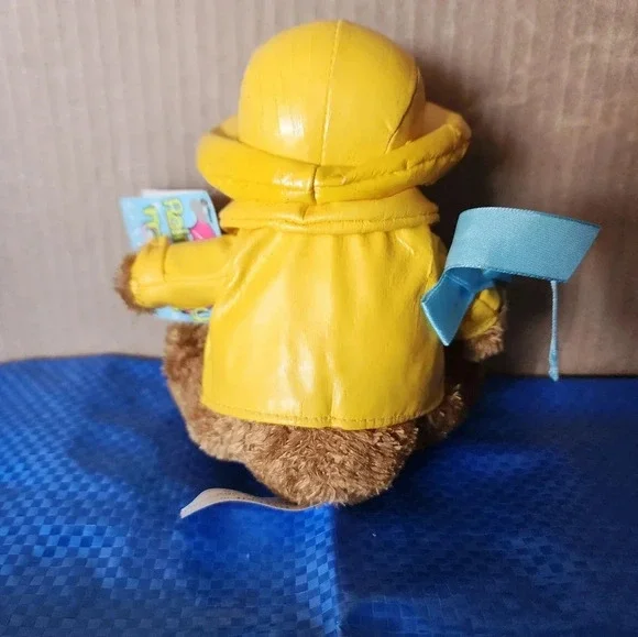 Vtg 2002 Paddington Bear Rainy Day Friends 5" Yellow Raincoat Bunny Buttons - Picture 3 of 7